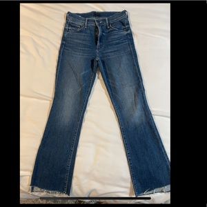 MOTHER Insider Step Hem Crop Bootcut Jeans